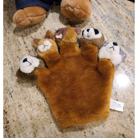 Vintage Ganz Wrinkles The Dog Hand Puppet Plush 16" Overalls & Finger Puppet Lot - Picture 2 of 15